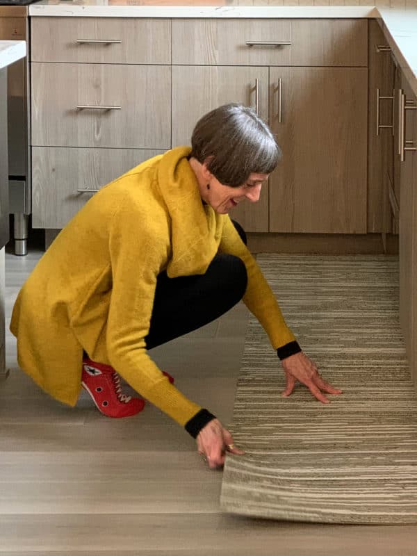 Sampling carpet tiles kitchen